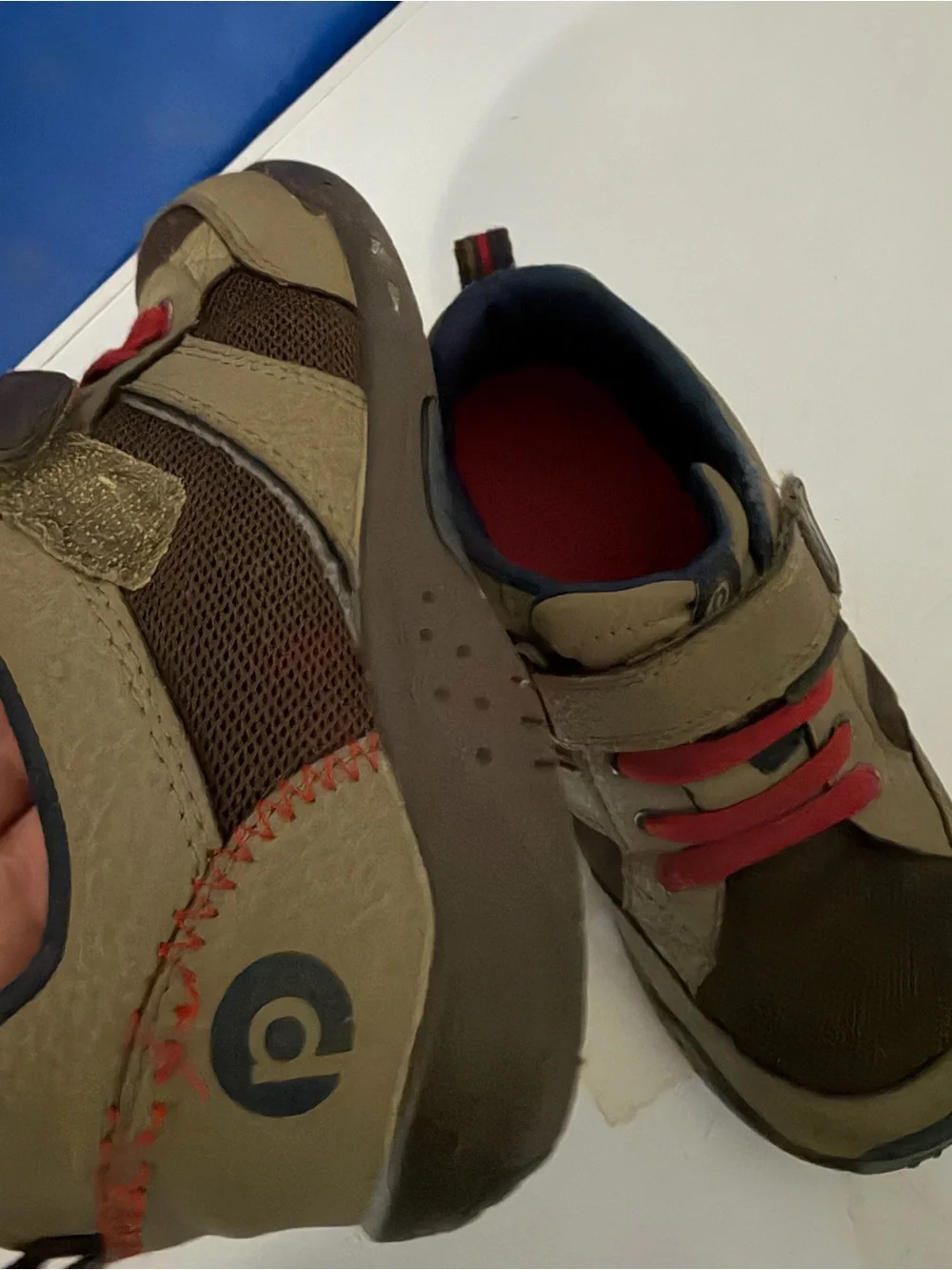 pediped Brown and Red Kids Sneaker
